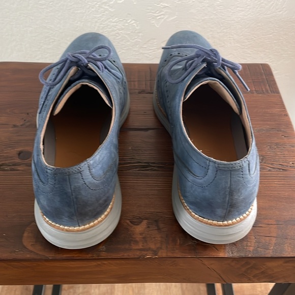 Cole Haan Grand Shortwing Wing Tip Derby Shoe Blazer Blue Leather/Ironstone - Picture 5 of 5